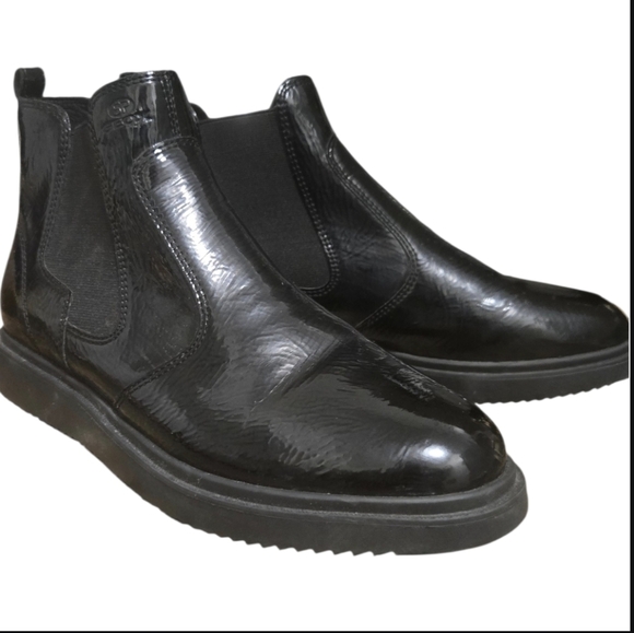 Geox Shoes - Geox Black Patent Leather Chelsea Boots.